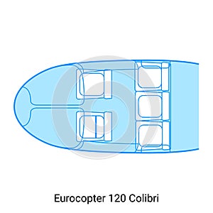 Eurocopter 120 Colibri airplane scheme. Civil Aircraft Guide