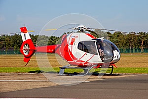 Eurocopter EC120 Colibri helicopter from HeliDax at Kleine-Brogel airbase. Belgium - September 8, 2023a photo