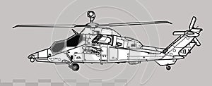 Eurocopter EC665 Tiger PAH-2 UHT. Vector drawing of attack helicopter. photo
