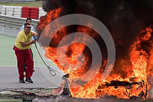 EUROCUP MEGANE TROPHY. Burning car