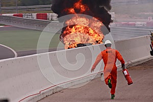 EUROCUP MEGANE TROPHY. Burning car