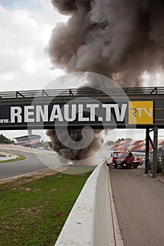 EUROCUP MEGANE TROPHY. Burning car