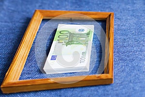 Eurocurrency in the frame photo