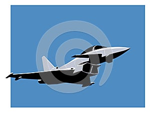 Eurofighter Typhoon Modern combat aircraft poster template. photo