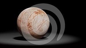 Europa, moon of planet Jupiter, solar system set photo