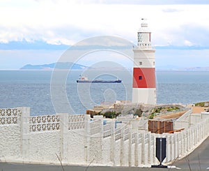 Europa Point lighthouse and Straits of Gibraltar