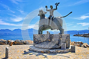 Europa Statue in Agios Nikolaos, Crete, Greece photo