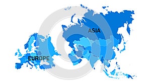 Europe and Asia territories. Vector illustration. EPS 10