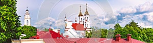 Europe, Belarus, Vitebsk skyline pano with church photo