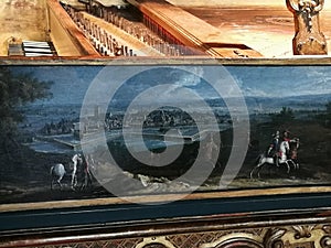 Belgium Brussels Arts Ancient Clavicytherium Harp Antique Music Box Fresco Painting Musical Instrument Museum Harpsichord Piano