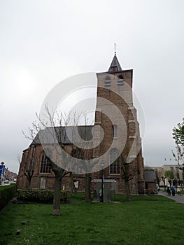 Europe, Belgium, West Flanders, Blankenberge Church in the city center