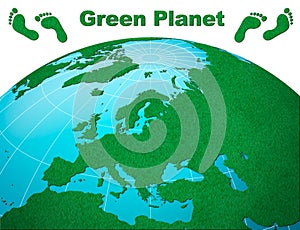 Europe centric green planet earth
