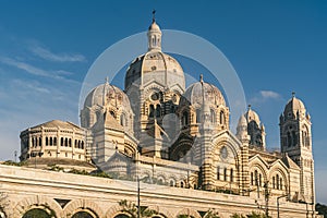 Europe church Cathedrale La Major city scape in Marseille, France
