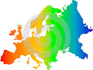 Europe color vector map