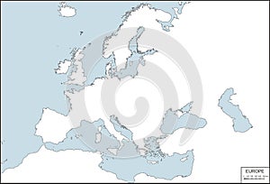 Europe - contour map, vector illustration