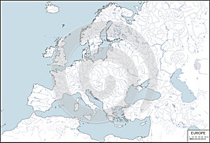 Europe - contour map, vector illustration photo