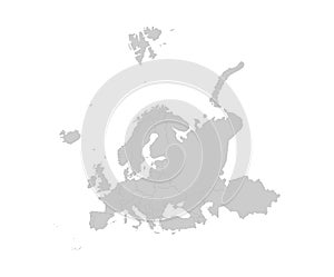 Europe country map in grey white colors. Grayscale all contries isolated on white background for website, education, travel. photo