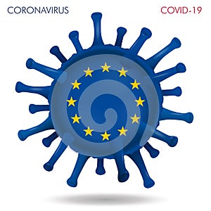 Europe flag in virus shape
