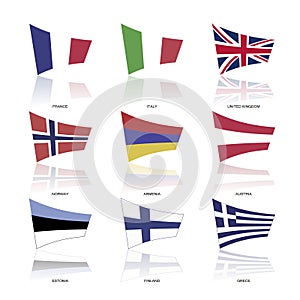 Europe flags, vector