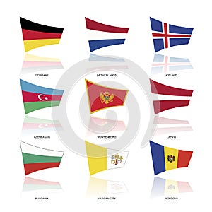 Europe flags, vector