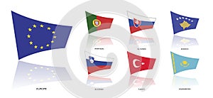 Europe flags, vector