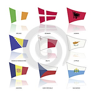Europe flags, vector