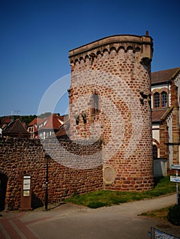 Europe, France, Bas Rhin, Obernai, guard tower and rampart