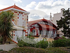 Europe, France, Nouvelle-Aquitaine region, Gironde department, Arcachon, typical house facade