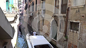 Europe. Italy. Venice. Gondola floating on the canal in Venice