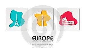 Europe Landmark Global Travel And Journey paper background. Vector Design Template.used for your advertisement, book, banner,