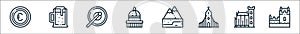 europe line icons. linear set. quality vector line set such as belem tower, dublin castle, church, alps, saint paul cathedral,