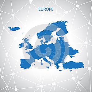Europe map. Communication background vector