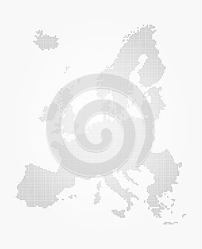 Europe map dot style on gray gradient background . Vector