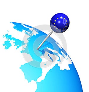 Europe map globe