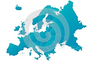 Európa vysoko detailné modrý vektor 