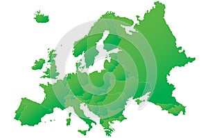 Europe map highly detailed green vector