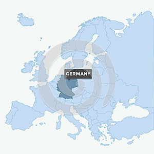 Europe map with the identication of germany.