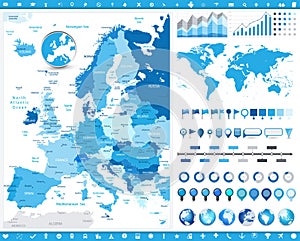 Europe Map and infographic elements