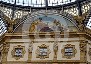 Europe mosaic, Galleria Vittorio Emanuele II, Milan, Italy