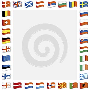 Europe National flags countries frame