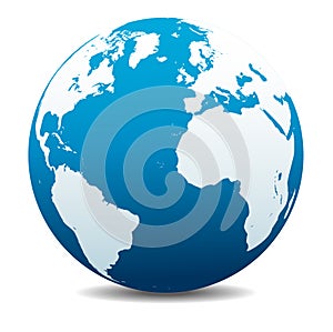 Europe, North and South America, Africa Global World Planet Earth Icon