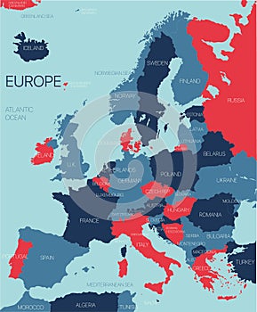 Europe ontinent vector map