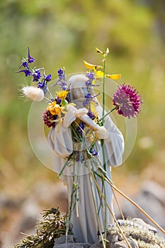 Europe Path of the Gods Mary Statue Closeup