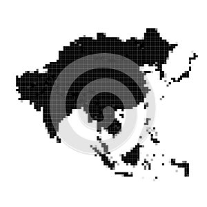 Europe pixel vector map. Square dot pixel Europe map background