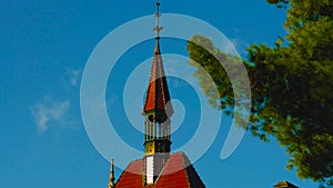 Europe Poland January 1.2019: A decorated castle wall; Ksiaz is a castle in Silesia