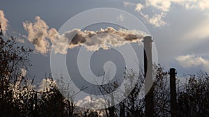 Europe. Poland. Yaslo. Autumn 2017. Smoking factory chimneys