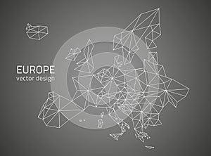 Europe polygonal vector outline map