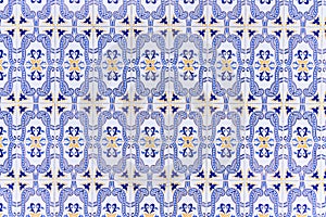 Traditional hand painted azulejos tiles decorating a building in Gafanha da Nazare photo