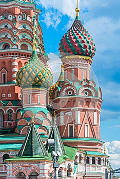 Europe. Russia. Moscow. Details of the facade of St. Basil's Cathedral on red square