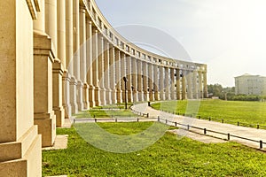 Europe Square illuminated by the morning sun in Montpellier